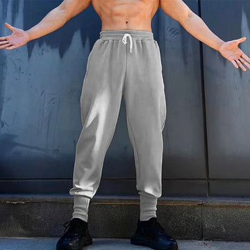 WIAOFELLAS  -  American Street Hip-Hop Leggings Mens 2024 Spring And Autumn Fashion Solid Color Sports Casual Loose Fitness Simple Trousers